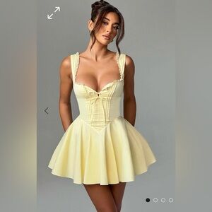 Antonella Mini Dress- Lemon in size L/8